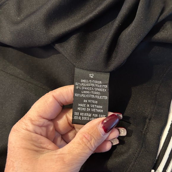 Chetta B. Black and White Striped Sleeveless Skater Dress - Picture 8 of 8